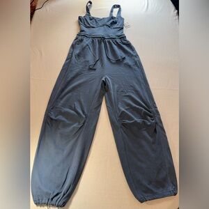 Free People Skyline Inbound Onesie Romper Misty Blue Size M NWT Oversized Soft